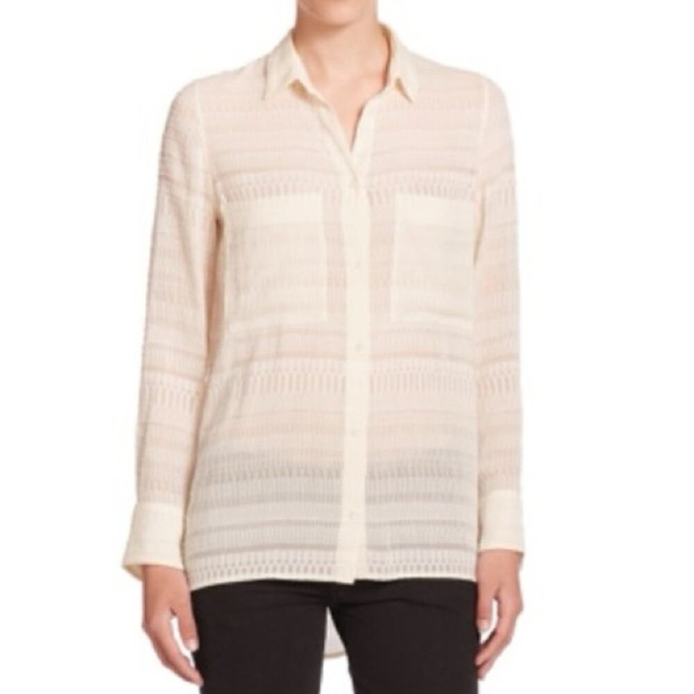 IRO Alaina textured silk blend blouse size 38 USA 6